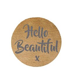 Kulatá rohožka Artsy Doormats Grey Hello, ⌀ 70 cm