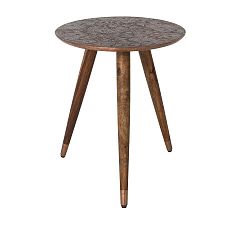 Měděný odkládací stolek Dutchbone Bast, ⌀ 40 cm