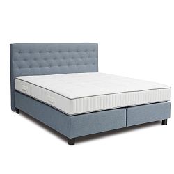 Modrá boxspring postel Revor Venezia, 140 x 200 cm