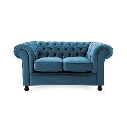 Modrá dvoumístná pohovka Vivonita Chesterfield