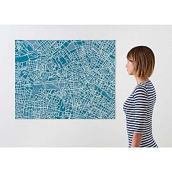 Modrá nástěnná mapa Palomar Pin Berlín