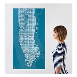 Modrá nástěnná mapa Palomar Pin New York