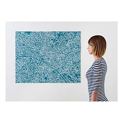 Modrá nástěnná mapa Palomar Pin Paříž