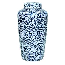 Modrá porcelánová váza HF Living, 36 cm