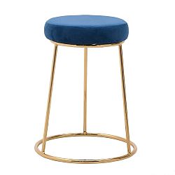 Modrá stolička InArt Velvet Society, výška 55 cm