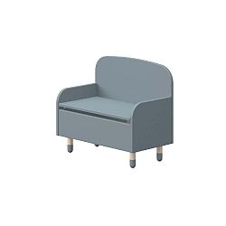 Modrá úložná lavice s opěrkou Flexa Dots