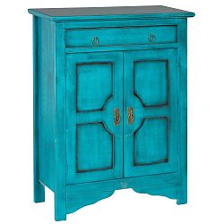 Modrá vysoká komoda Evergreen House Credenza