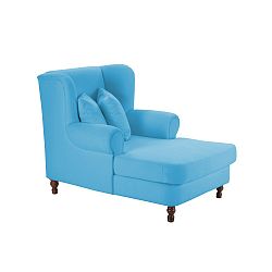 Modré křeslo ušák Max Winzer Mareille Velour Aqua