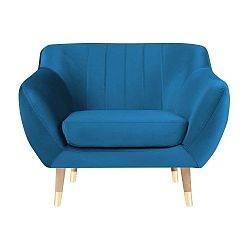 Modré sametové křeslo Mazzini Sofas Benito