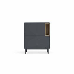 Modro-šedá vysoká komoda 100x120 cm Corvo – Teulat