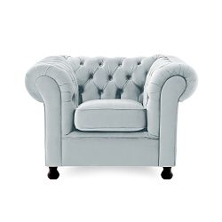 Modrošedé křeslo Vivonita Chesterfield