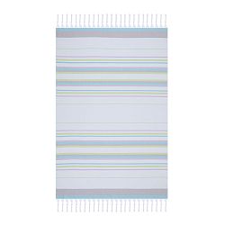Modrožlutobílá plážová osuška Fouta, 170 x 100 cm