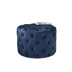 Modrý čalouněný puf Native Pouffe, ⌀ 60 cm