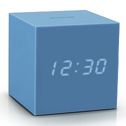 Modrý LED budík Gingko Gravitry Cube
