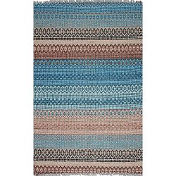 Modrý pruhovaný běhoun Eco Rugs Kirin, 80 x 300 cm