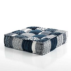 Modrý puf Oreste Luchetta Yantra Patchwork