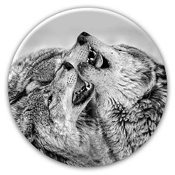 Nástěnná dekorace Styler Ring Wolves, ø 70 cm