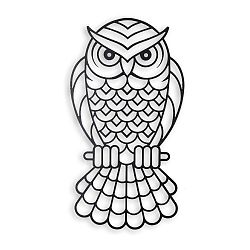 Nástěnná kovová dekorace Owl, 50 x 27 cm