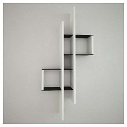 Nástěnná police Lanzarote White/Black, šířka 49 cm