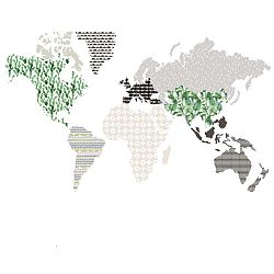 Nástěnná samolepka Dekornik Brown Map, 120 x 70 cm