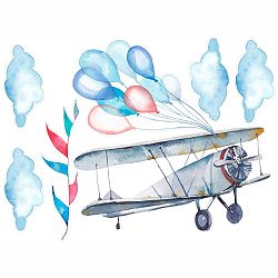 Nástěnná vinylová samolepka Tanuki Aeroplane