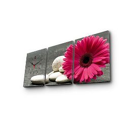 Nástěnné obrazové hodiny Gerbera, 96 x 40 cm