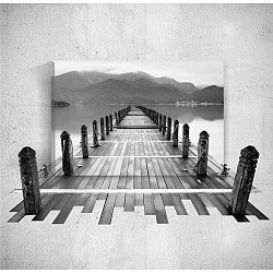Nástěnný 3D obraz Mosticx BW Dock, 40 x 60 cm