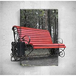 Nástěnný 3D obraz Mosticx Red Bench, 40 x 60 cm