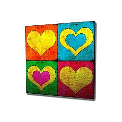 Nástěnný obraz na plátně Color Hearts, 45 x 45 cm