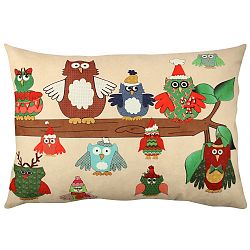 Oboustranný polštář Owls, 33 x 48 cm