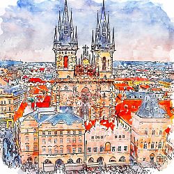 Obraz 50x50 cm Prague – Fedkolor