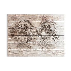 Obraz Graham & Brown Wood World Map, 80 x 60 cm