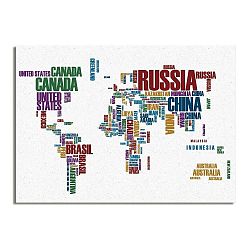 Obraz Really Nice Things Typo Worldmap, 50 x 70 cm