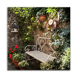 Obraz Styler Glas Destination Bench, 30 x 30 cm