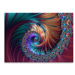 Obraz Styler Glas Fractal Gold, 80 x 120 cm