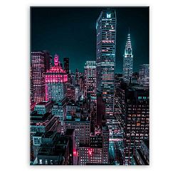 Obraz Styler Glasspik Neon Manhattan, 80 x 120 cm