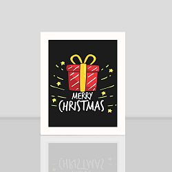 Obraz v bílém rámu Christmas Gift, 23,5 x 28,5 cm