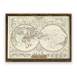 Obraz v dřevěném rámu World, 70 x 50 cm