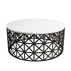 Odkládací stolek Selin White, ⌀ 90 cm