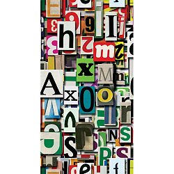 Odolný běhoun Vitaus Alphabet, 80 x 200 cm