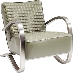 Olivově zelené kožené křeslo Kare Design Cobra