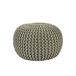 Olivově zelený pletený puf LABEL51 Knitted, Ø 50 cm