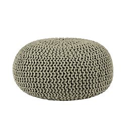 Olivově zelený pletený puf LABEL51 Knitted, Ø 70 cm
