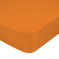 Oranžové elastické prostěradlo Basic, 90 x 200 cm