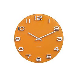 Oranžové hodiny Karlsson Vintage, Ø 35 cm
