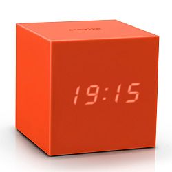 Oranžový LED budík Gingko Gravitry Cube