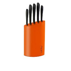 Oranžový stojan s pěti noži Vialli Design 