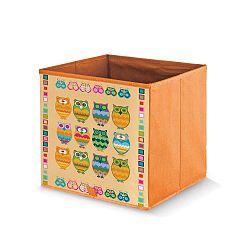 Oranžový úložný box Domopak Stamps, délka 32 cm