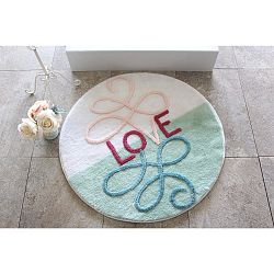 Oválná koupelnová předložka Knit Knot Love, ∅ 90 cm