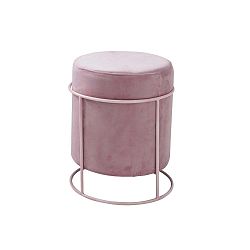 Pastelově růžový puf čalouněný Native Stack, ⌀ 37 cm
